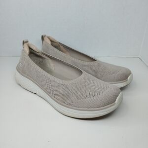 Skechers Shoes Women 6.5 Max Cushion Lite Glitzy Shimmer Knit Taupe Wedge 136702